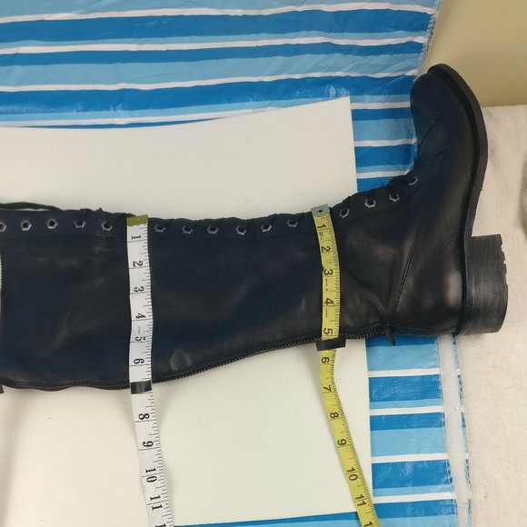 GENUINE LEATHER COUNTRY VICTORIAN OTK TALL ZIP/LACE UP GOTH BOOT 7US/5UK - Picture 13 of 16